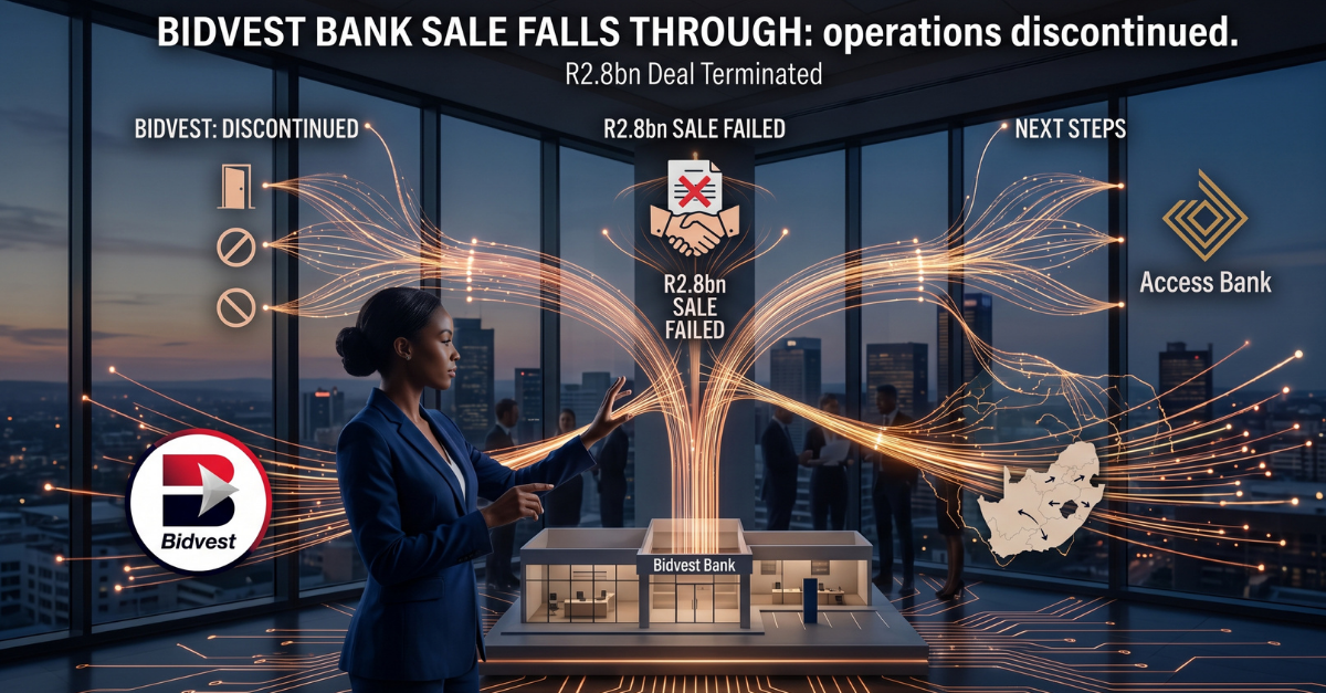 Bidvest Bank remains discontinued after R2.8bn sale to Access Bank falls through