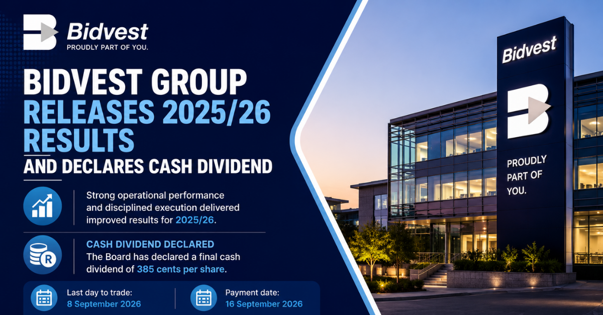 Bidvest Group releases 2025/26 results and declares cash dividend