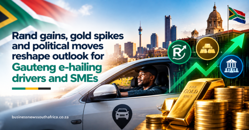 Rand gains, gold spikes and political moves reshape outlook for Gauteng e-hailing drivers and SMEs