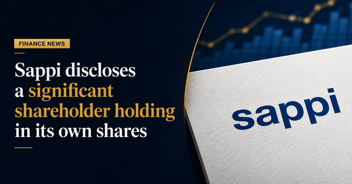 Sappi discloses a significant shareholder holding in its own shares