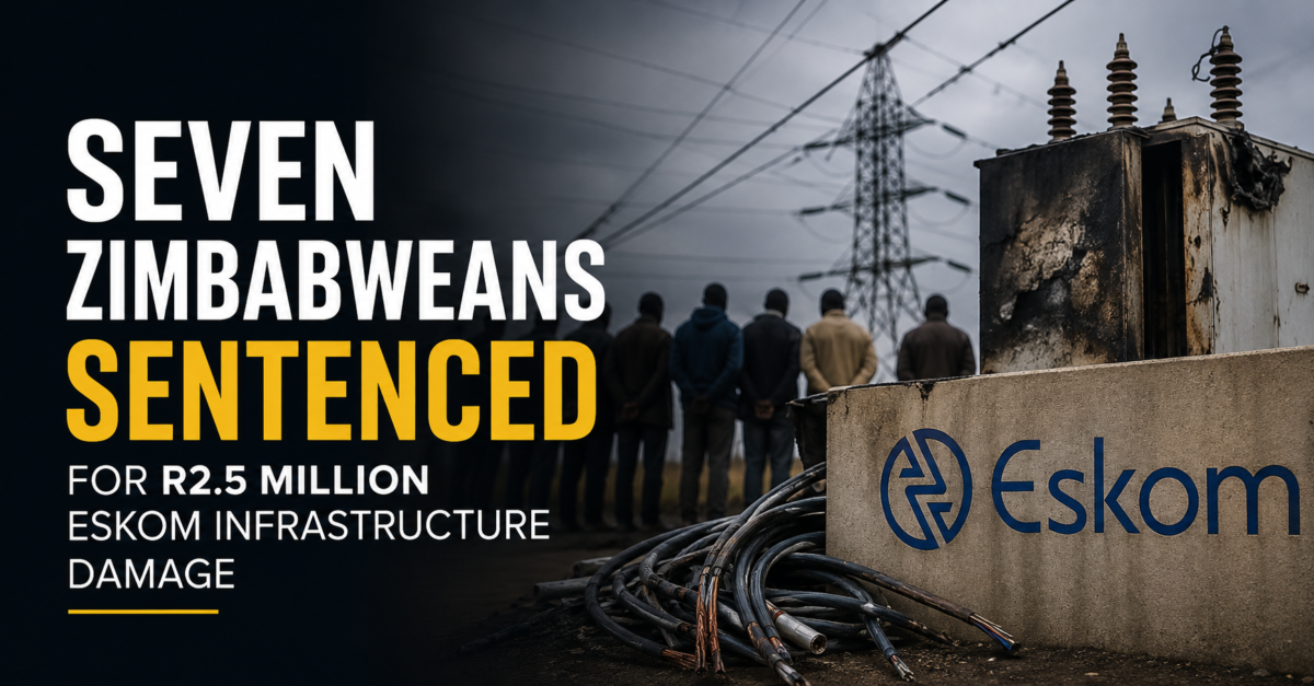 Seven Zimbabweans sentenced for R2.5 million Eskom infrastructure damage