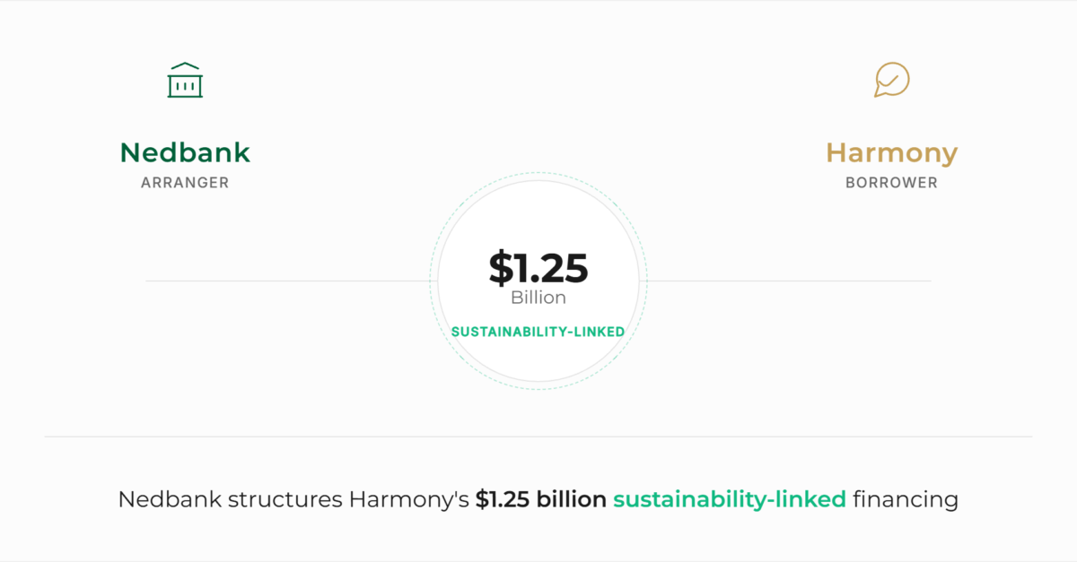 Nedbank helps structure Harmony’s $1.25bn sustainability-linked financing