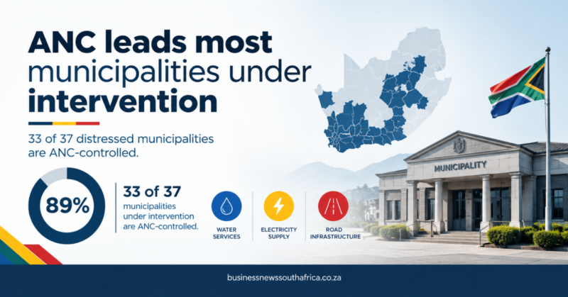 ANC controls 89% of South Africa’s poorest municipalities