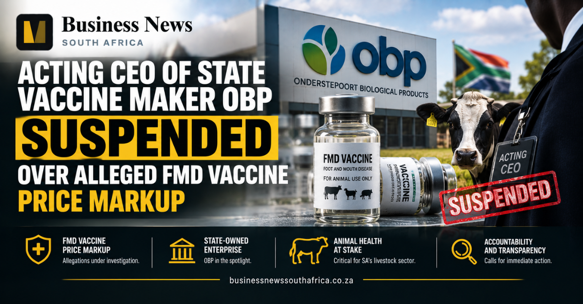 Acting CEO of state vaccine maker OBP suspended over alleged FMD vaccine price markup