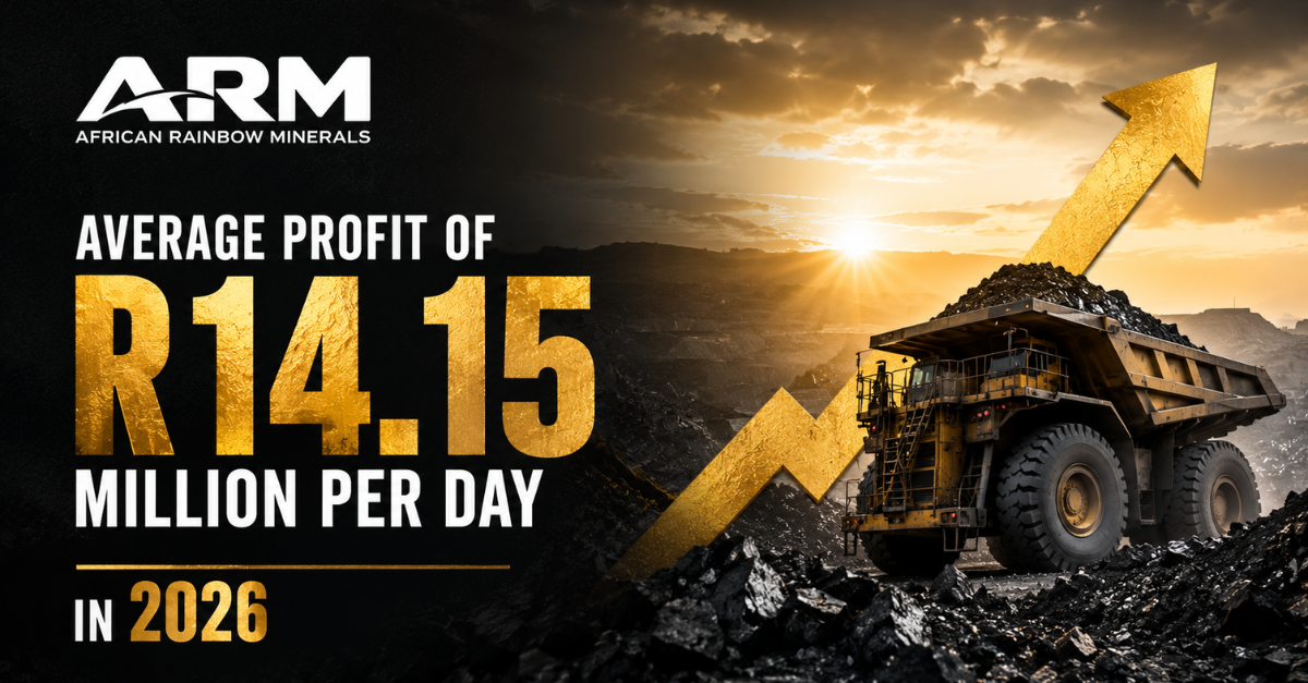 African Rainbow Minerals posts average profit of R14.15 million per day in 2026