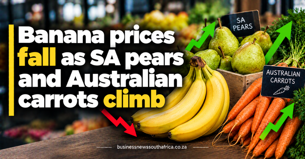 Banana prices fall as SA pears and Australian carrots climb