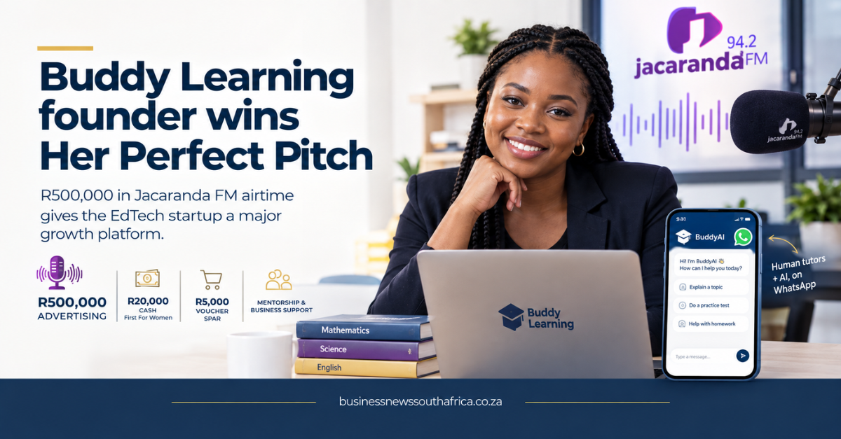 Buddy Learning founder wins Jacaranda FM’s Her Perfect Pitch, gets R500k ad boost