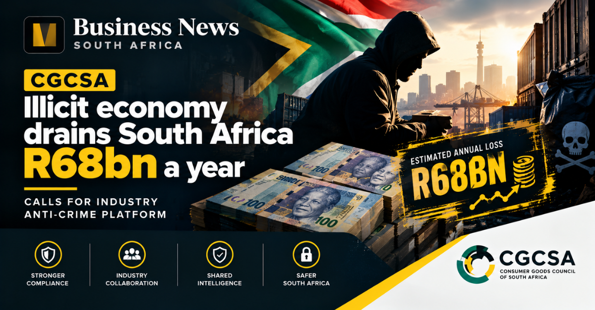 CGCSA warns illicit economy costs South Africa R68bn a year, calls for industry anti-crime platform