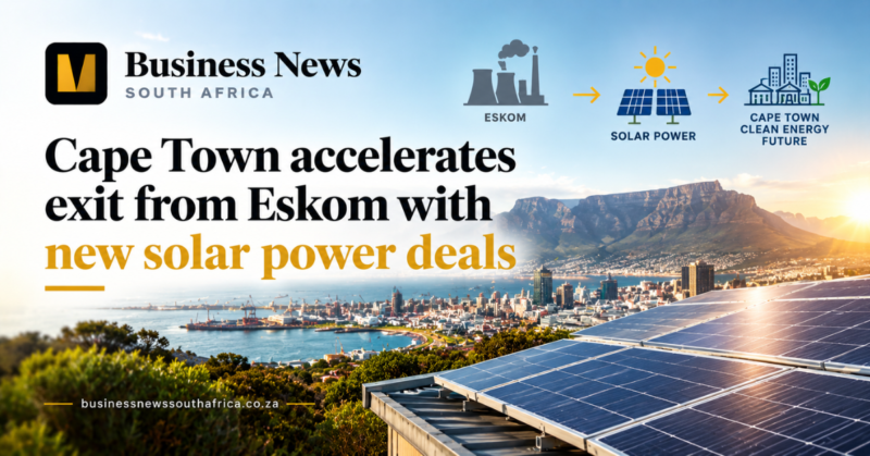 Cape Town accelerates exit from Eskom with new solar power deals