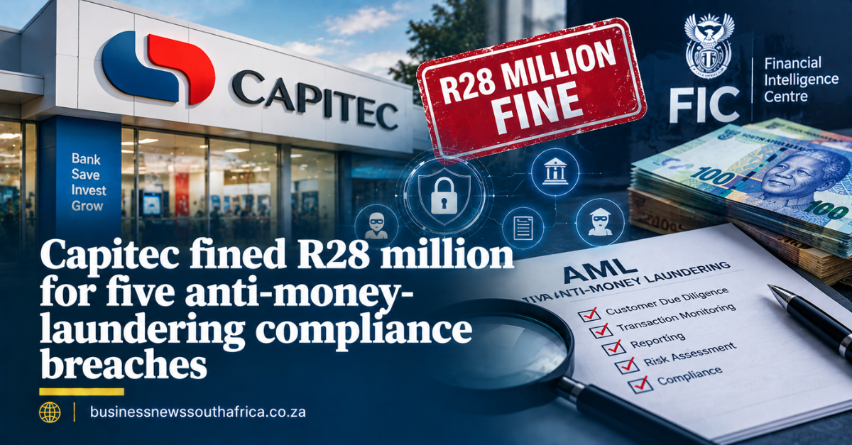 Capitec fined R28 million for five anti-money-laundering compliance breaches