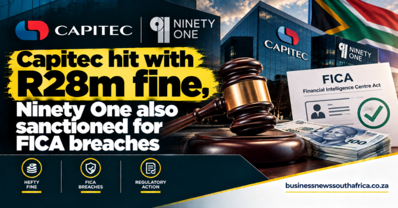 Capitec hit with R28m fine, Ninety One also sanctioned for FICA breaches