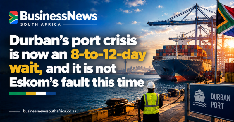Durban’s port crisis is now an 8-to-12-day wait, and it is not Eskom’s fault this time