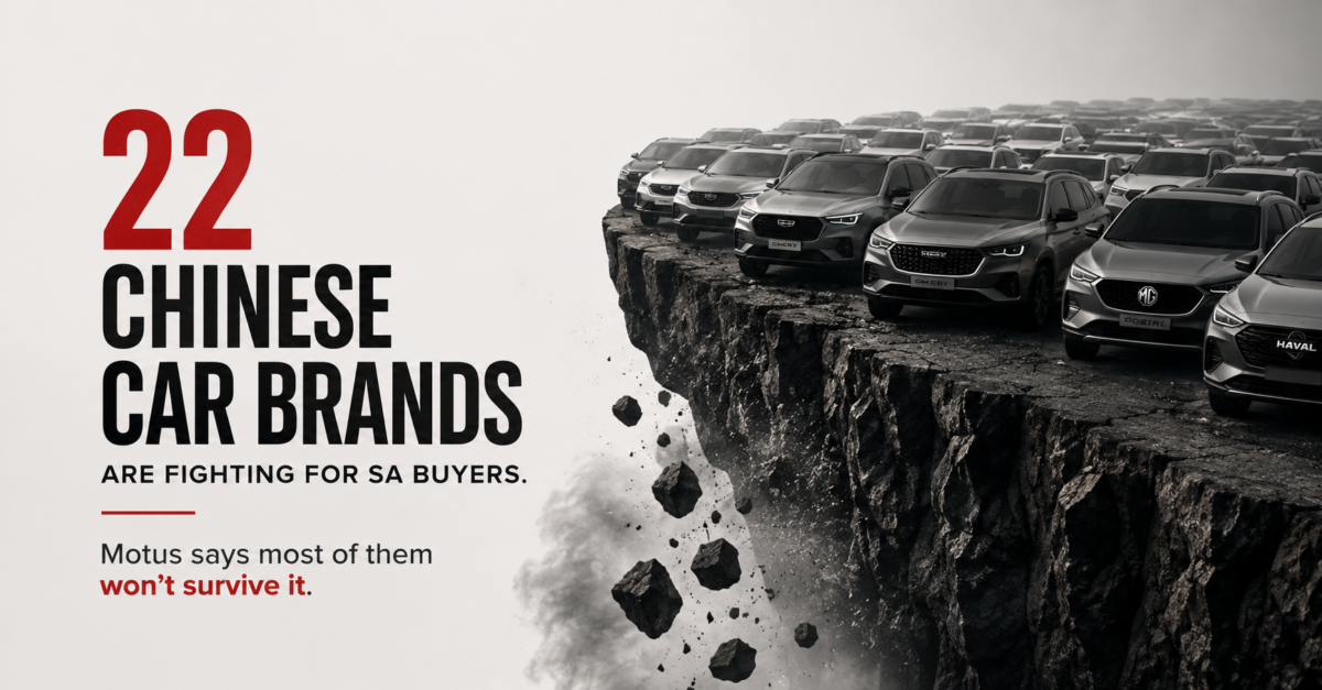22 Chinese car brands are fighting for SA buyers. Motus says most of them won’t survive it