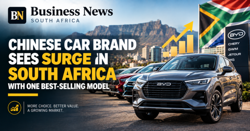 Chinese car brand sees surge in South Africa with one best-selling model