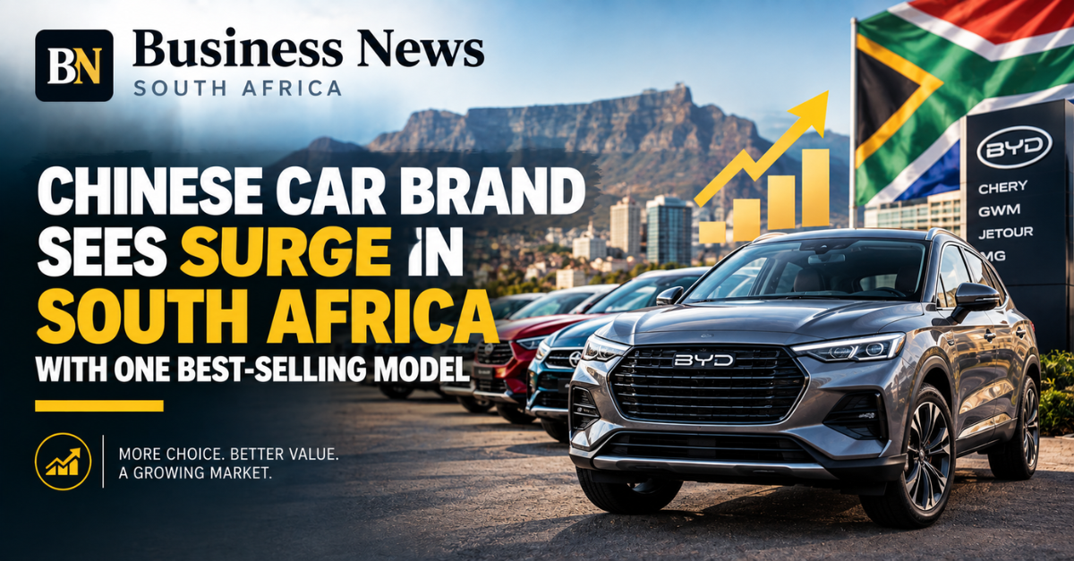 Chinese car brand sees surge in South Africa with one best-selling model