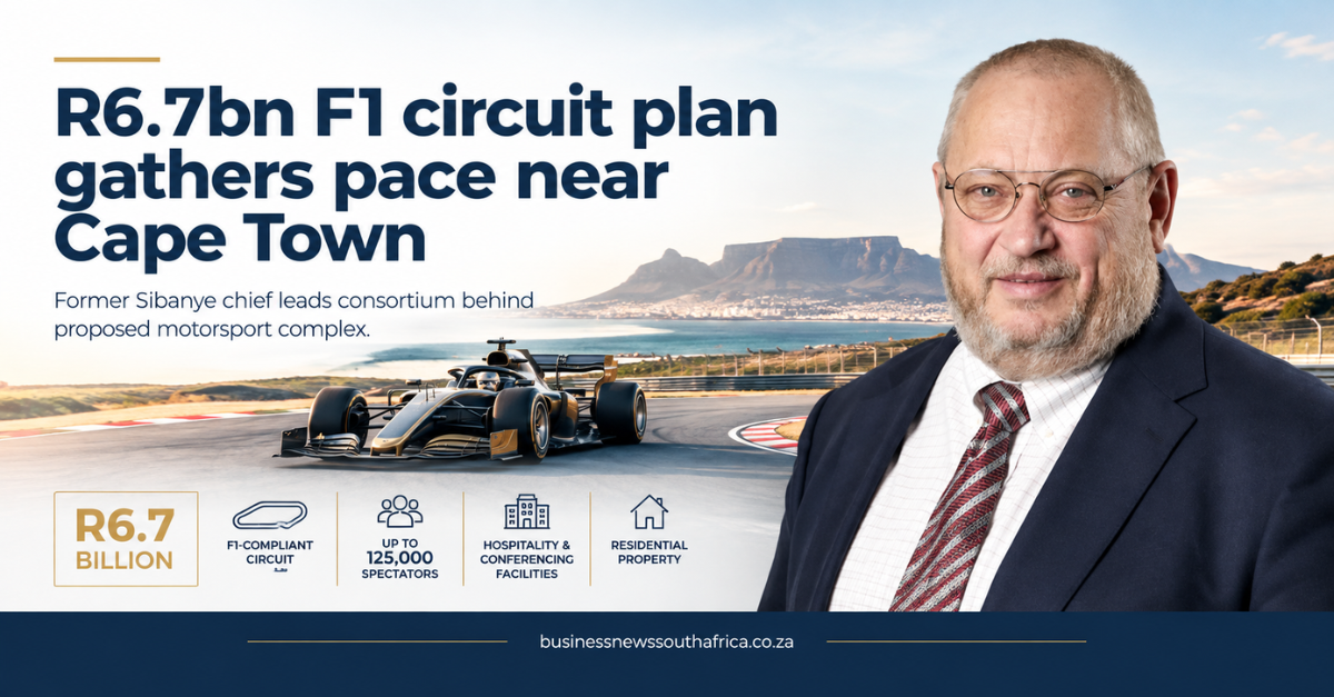 Consortium led by ex-Sibanye chief aims to build R6.7bn F1 circuit in Cape Town