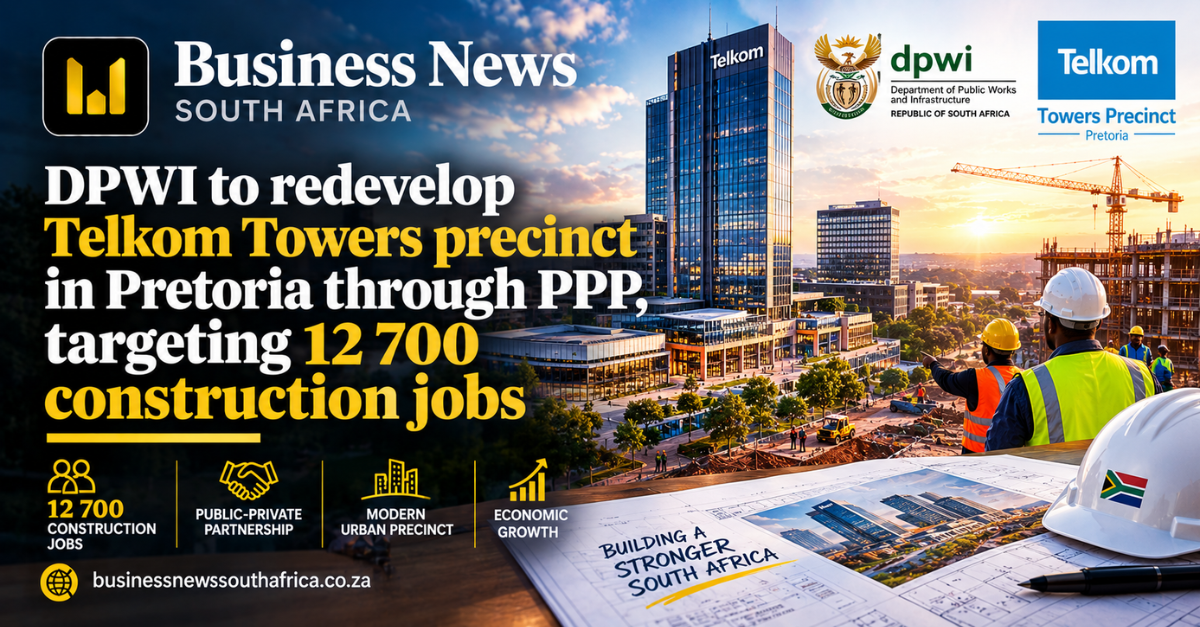 DPWI to redevelop Telkom Towers precinct in Pretoria through PPP, targeting 12 700 construction jobs