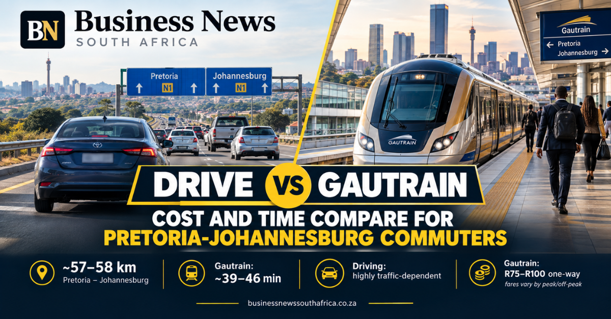 Driving versus Gautrain: cost and time compare for Pretoria-Johannesburg commuters