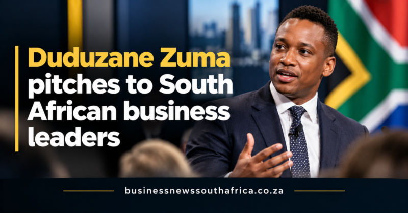 Duduzane Zuma pitches to South African business leaders