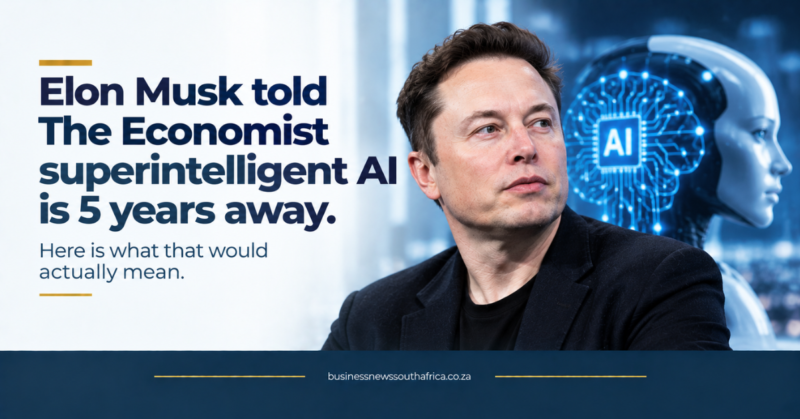 Elon Musk told The Economist superintelligent AI is 5 years away. Here is what that would actually mean