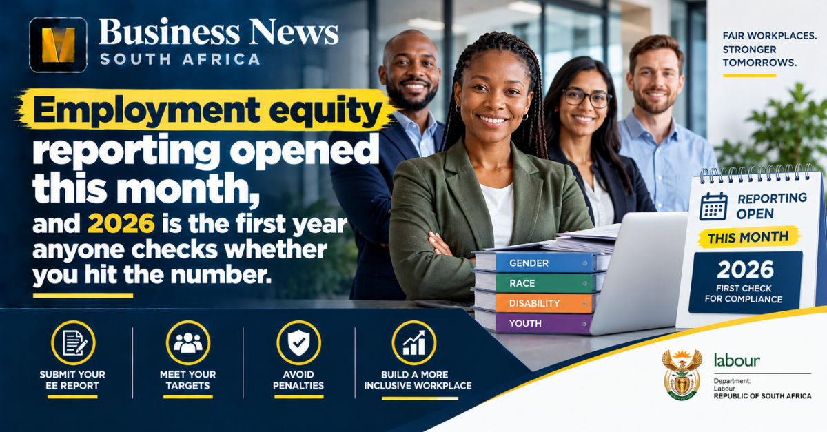 Employment equity reporting opened this month, and 2026 is the first year anyone checks whether you hit the number