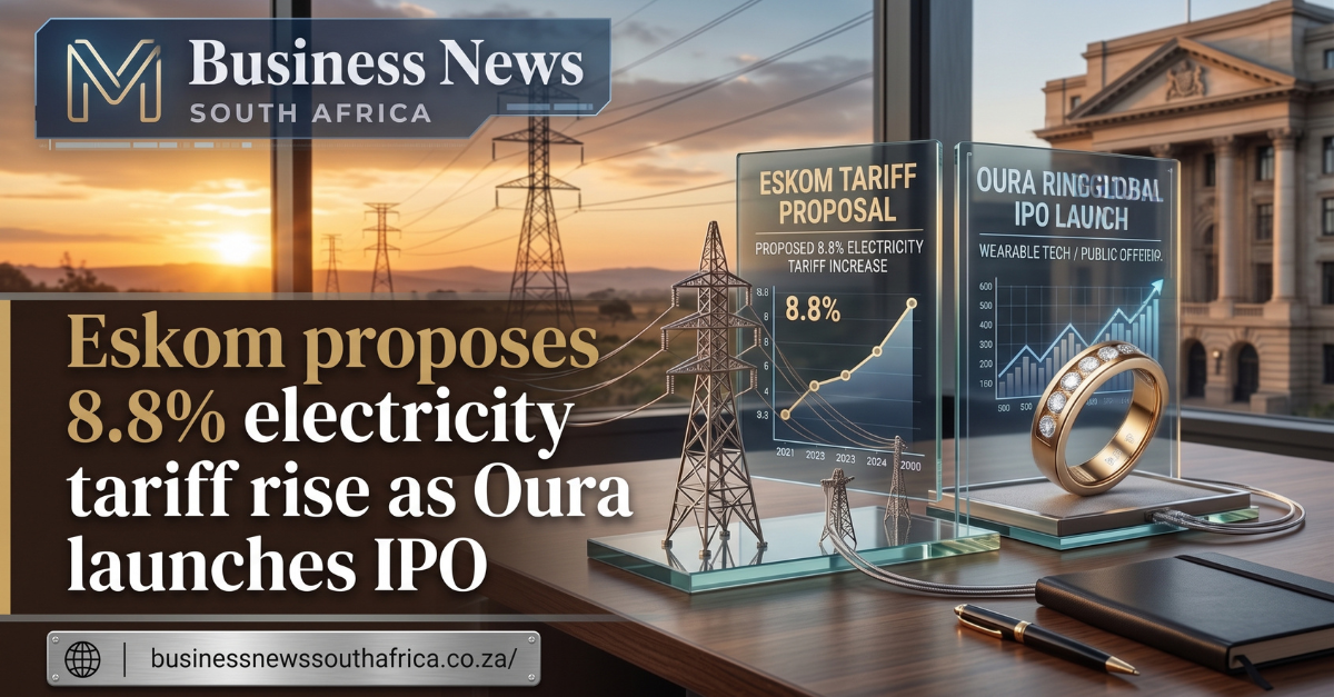 Eskom proposes 8.8% electricity tariff rise as Oura ring launches IPO