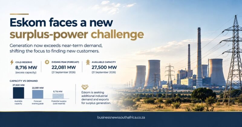 Eskom’s surplus electricity emerges as a new challenge for South Africa’s energy sector