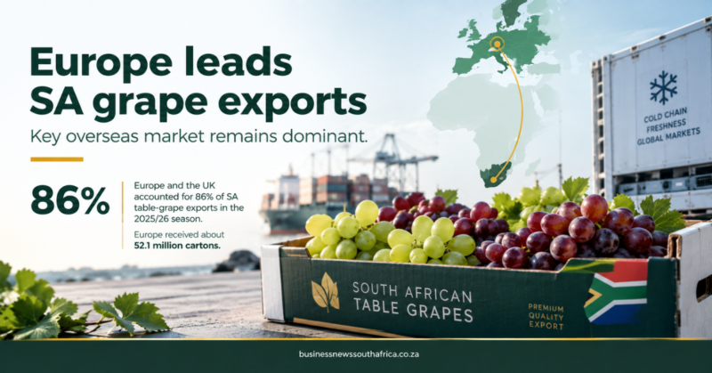 Europe remains top market for South African table grapes
