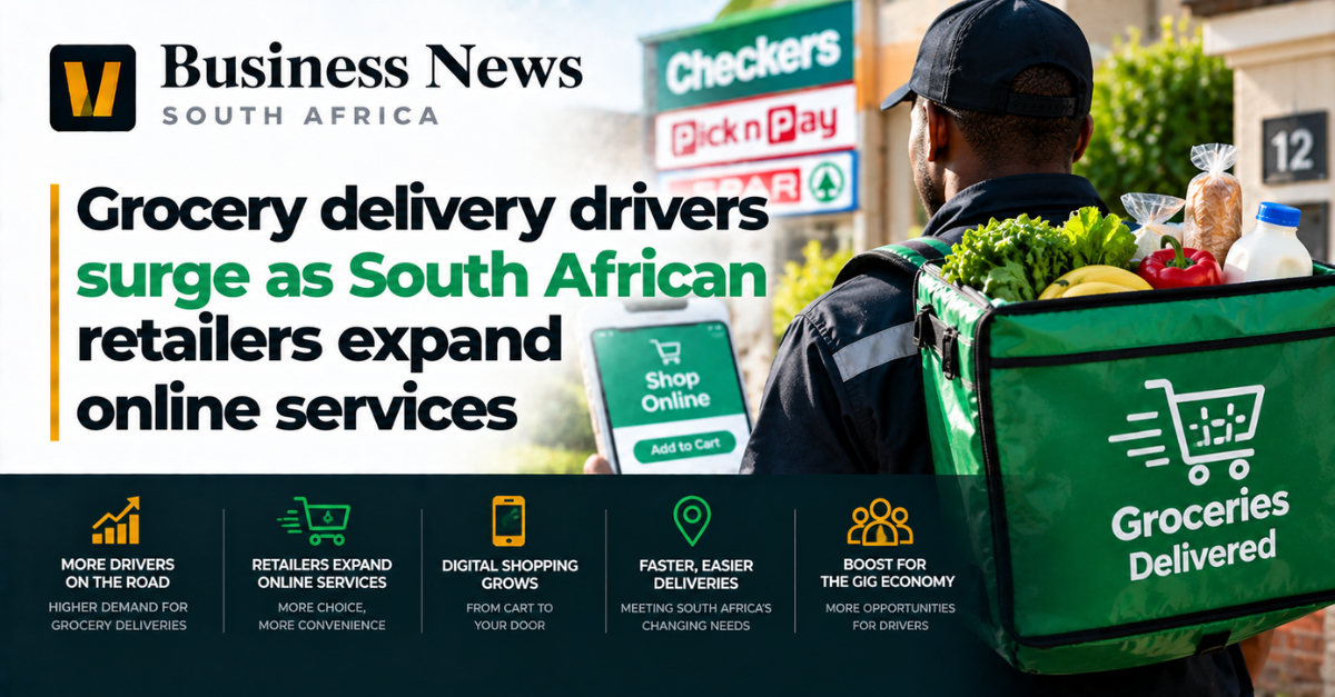 Grocery delivery drivers surge as South African retailers expand online services