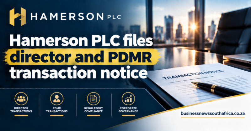 Hamerson PLC files director and PDMR transaction notice