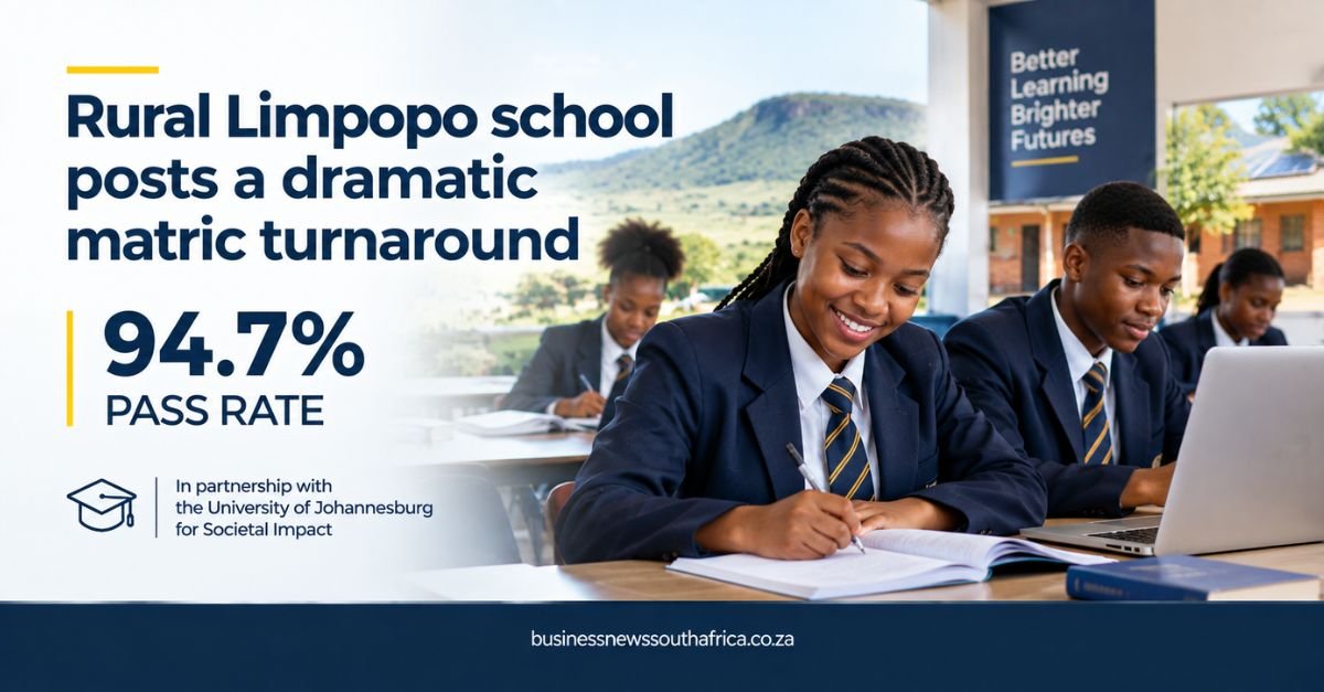 Hanyani Secondary School lifts matric pass rate to 94.7% after UJ partnership