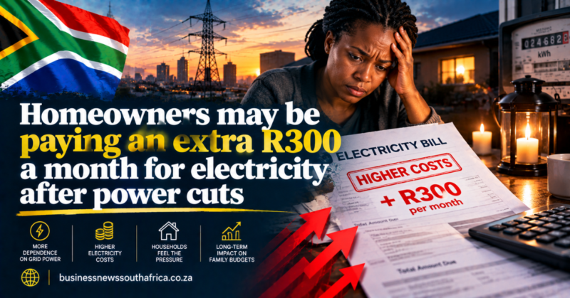 Homeowners may be paying an extra R300 a month for electricity after power cuts