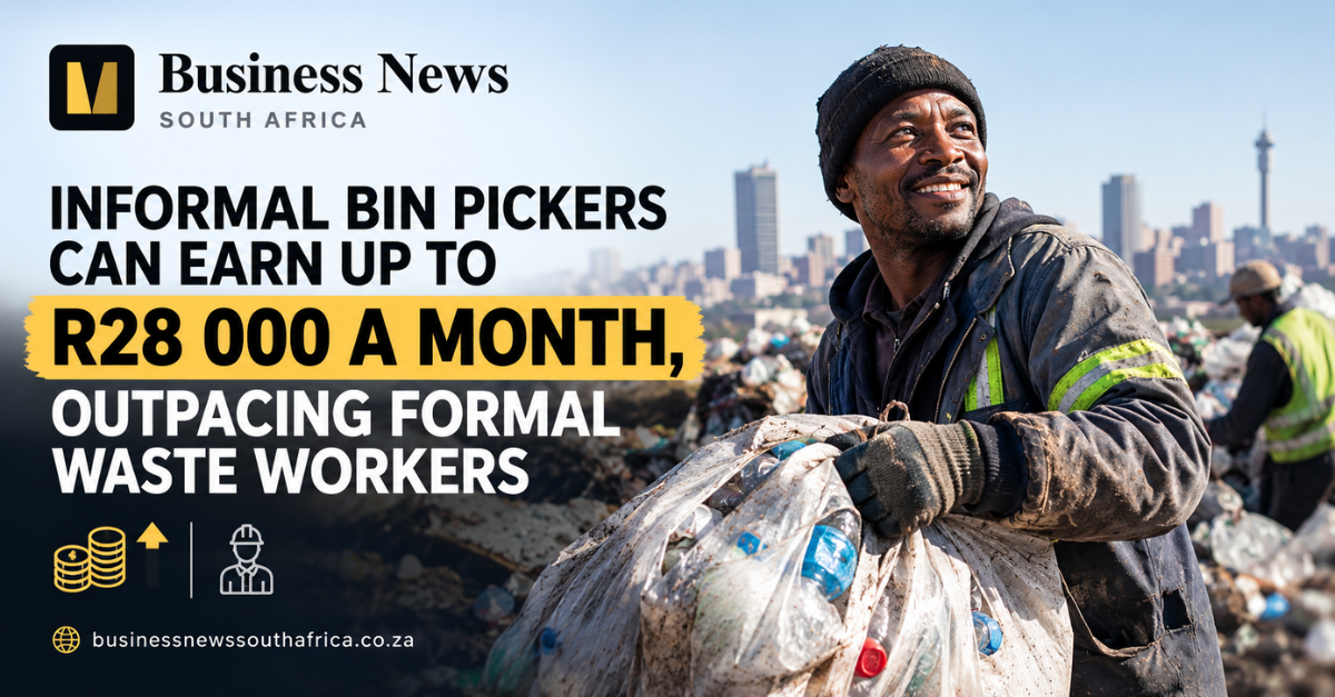 Informal bin pickers can earn up to R28 000 a month, outpacing formal waste workers