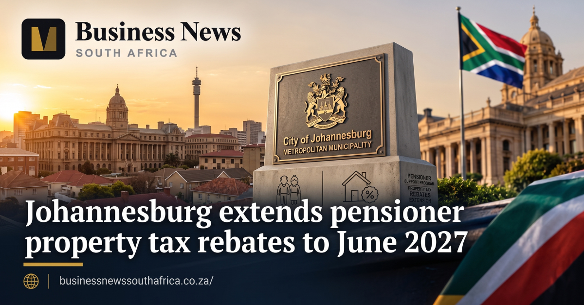 Johannesburg extends pensioner property tax rebates to June 2027