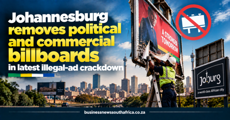 Johannesburg removes political and commercial billboards in latest illegal-ad crackdown