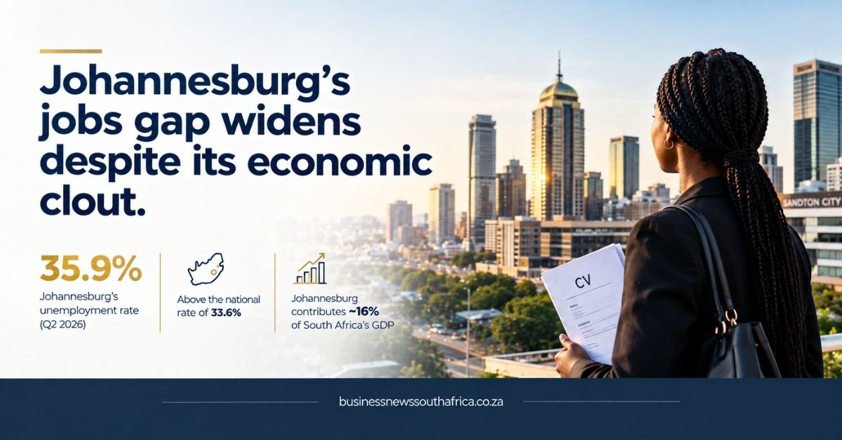 Johannesburg’s unemployment outpaces African rivals despite top economic role