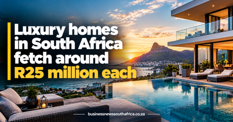Luxury homes in South Africa fetch around R25 million each