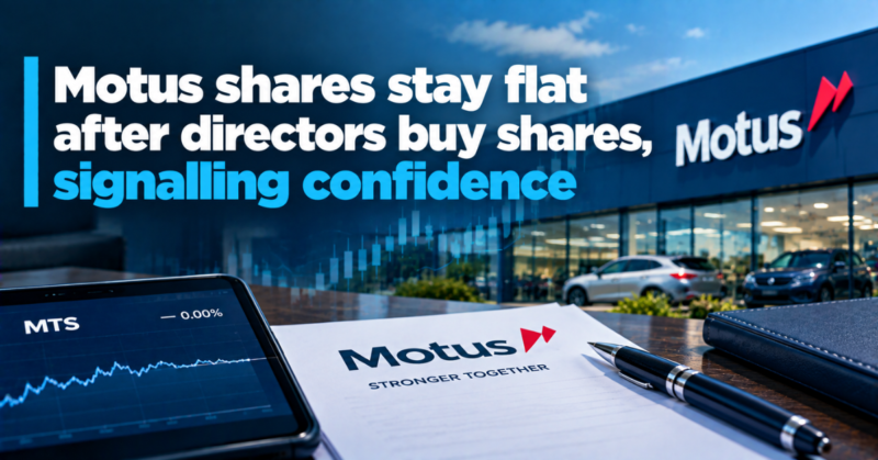 Motus shares stay flat after directors buy shares, signalling confidence