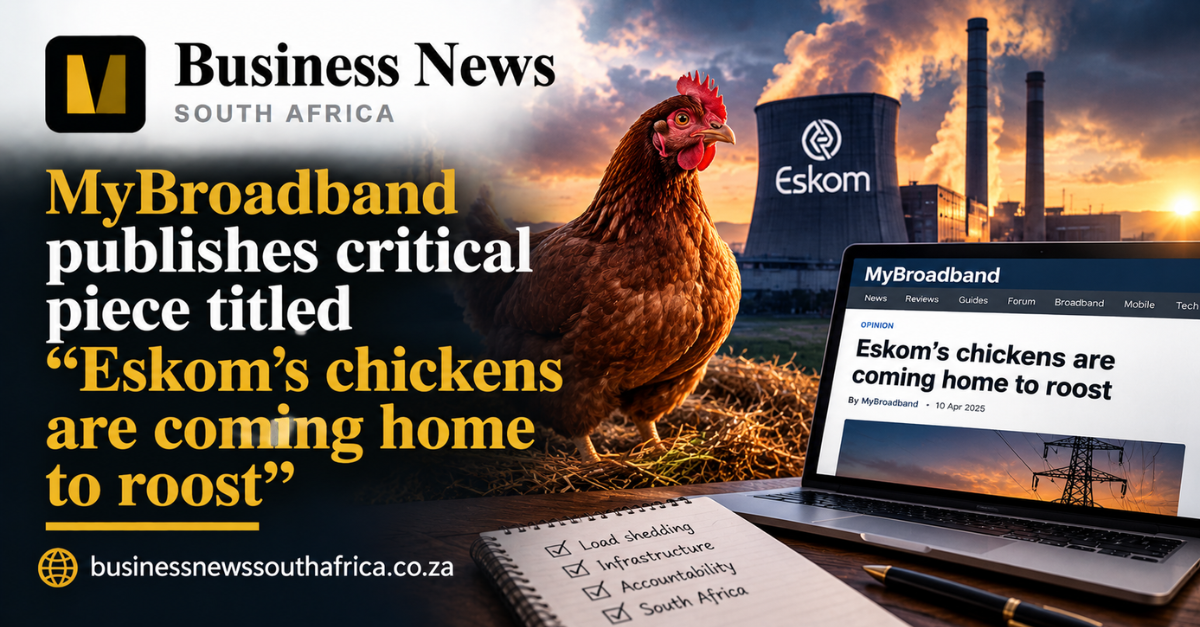 MyBroadband publishes critical piece titled “Eskom’s chickens are coming home to roost”