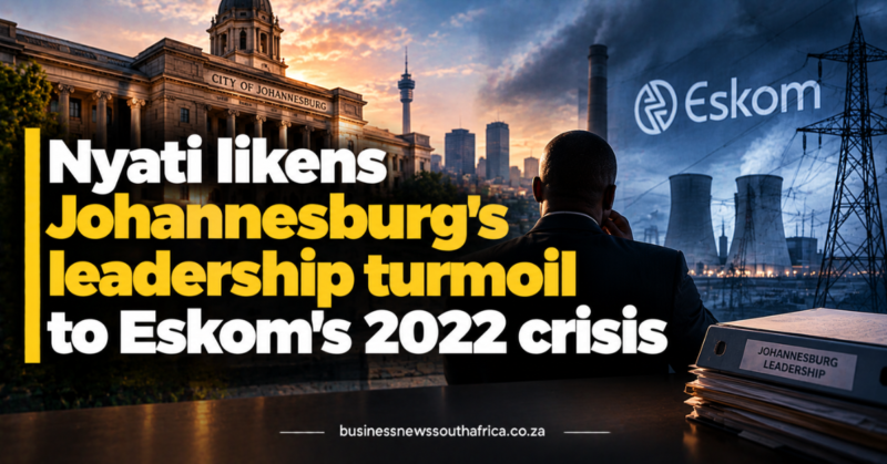 Nyati likens Johannesburg’s leadership turmoil to Eskom’s 2022 crisis