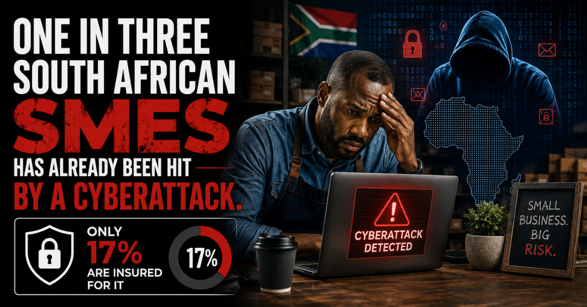 One in three South African SMEs has already been hit by a cyberattack. Only 17% are insured for it