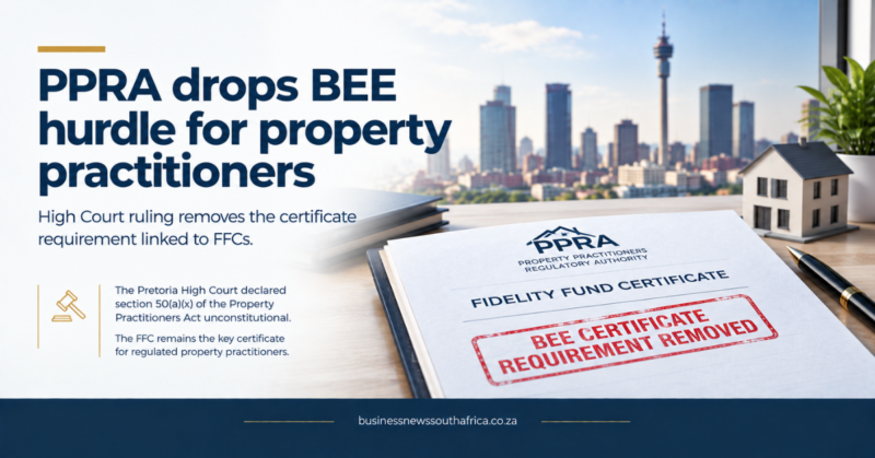 PPRA drops BEE certificate requirement for Fidelity Fund Certificates