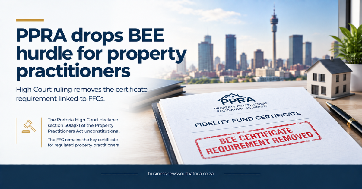 PPRA drops BEE certificate requirement for Fidelity Fund Certificates