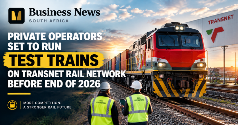 Private operators set to run test trains on Transnet rail network before end of 2026