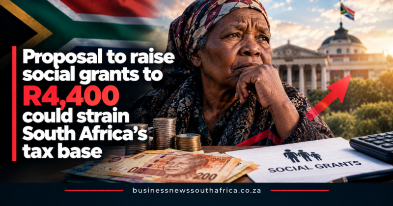 Proposal to raise social grants to R4,400 could strain South Africa’s tax base