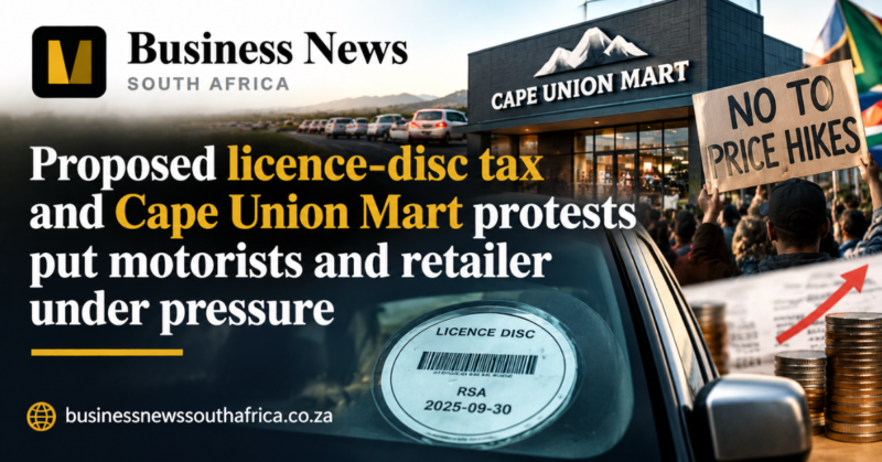 Proposed licence-disc tax and Cape Union Mart protests put motorists and retailer under pressure