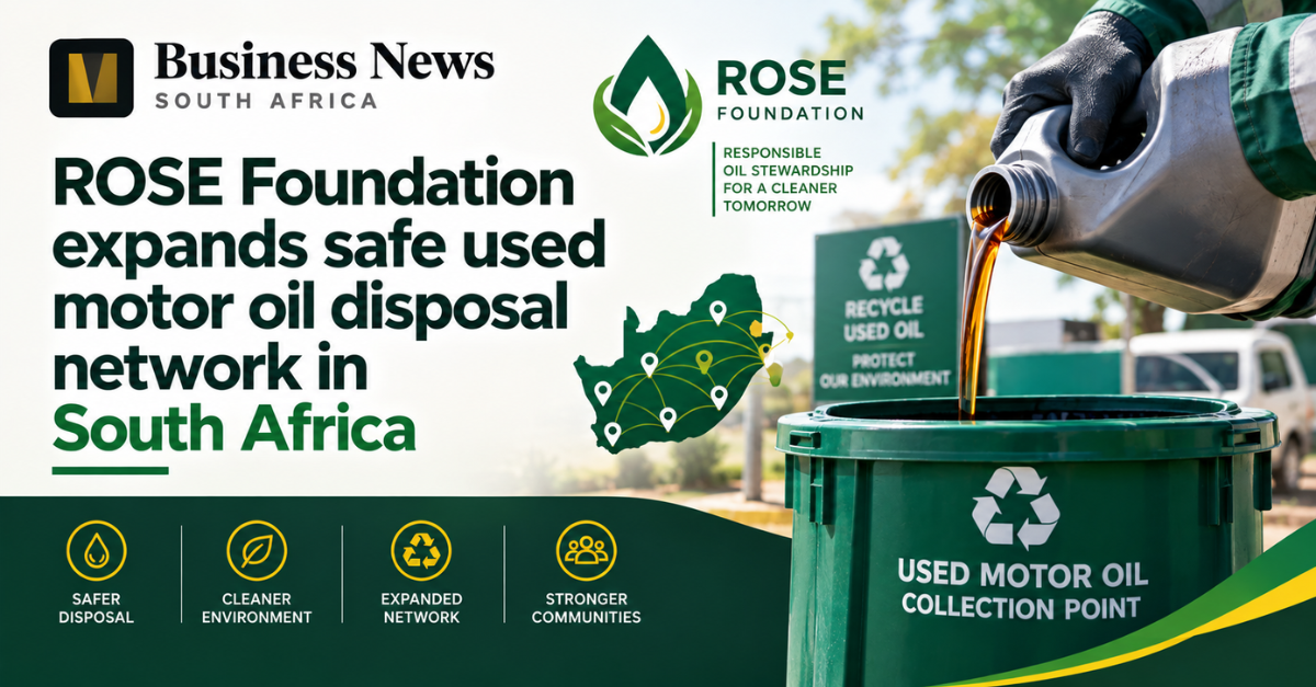 ROSE Foundation expands safe used motor oil disposal network in South Africa