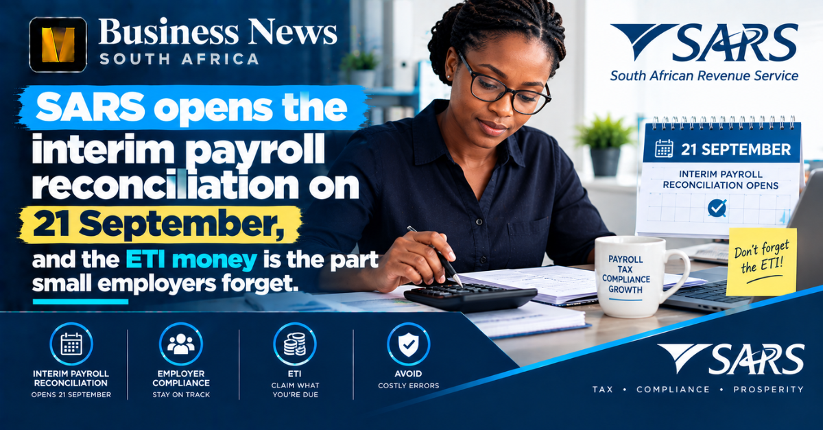 SARS opens the interim payroll reconciliation on 21 September, and the ETI money is the part small employers forget