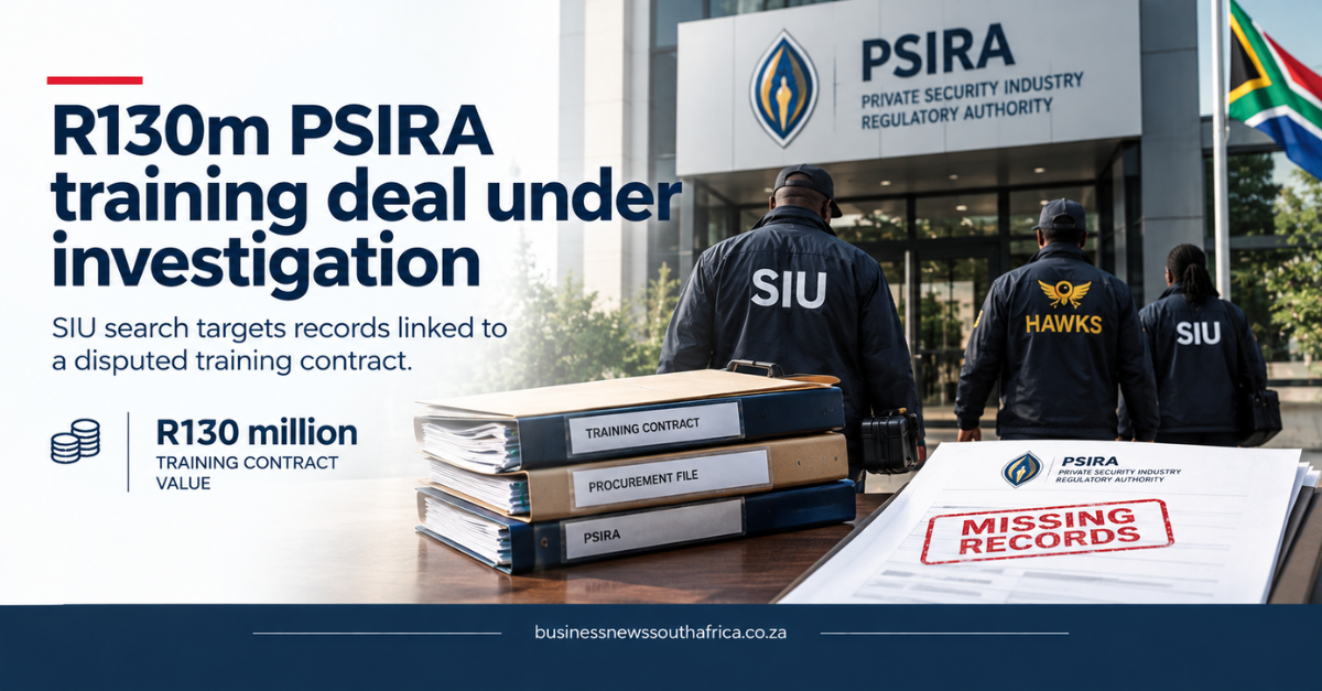 SIU and Hawks raid PSIRA offices over a R130 million training tender that could not produce its own paperwork