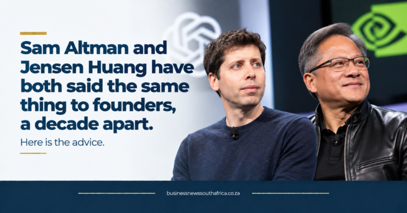 Sam Altman and Jensen Huang have both said the same thing to founders, a decade apart. Here is the advice